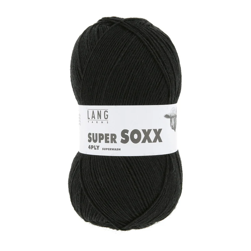 Lang Yarns Super Soxx 4-Fach 0004 Schwarz (4-fädig)