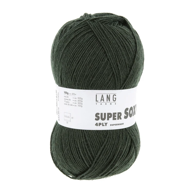 Lang Yarns Super Soxx 4-Fach 0018 Dunkelgrün (4-fädig)