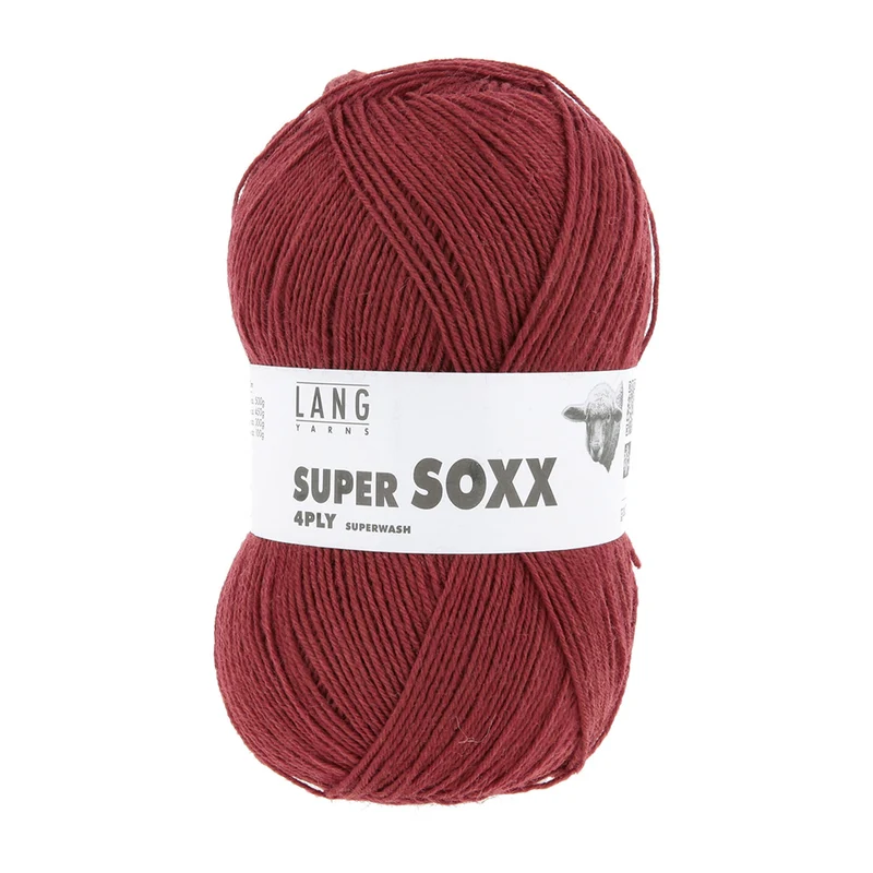 Lang Yarns Super Soxx 4-Fach 0061 Weinrot (4-fädig)
