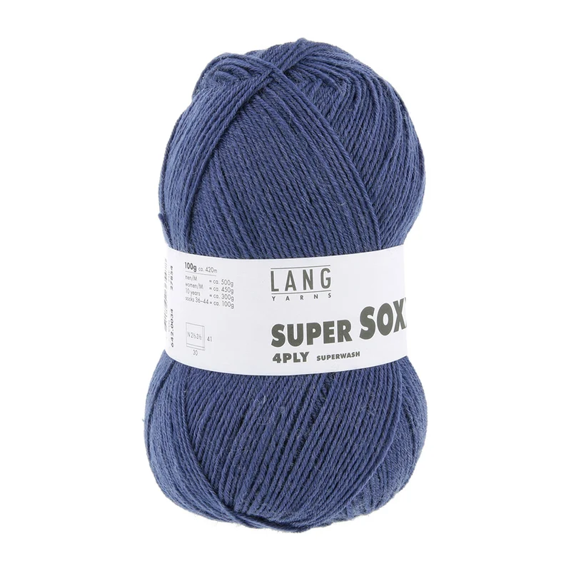 Lang Yarns Super Soxx 4-Fach 0034 Dunkeljeans (4-fädig)