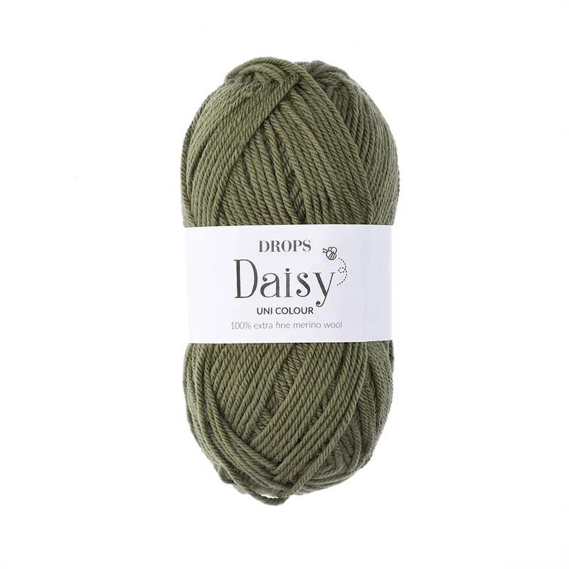 DROPS Daisy Uni Colour 017 Moosgrün