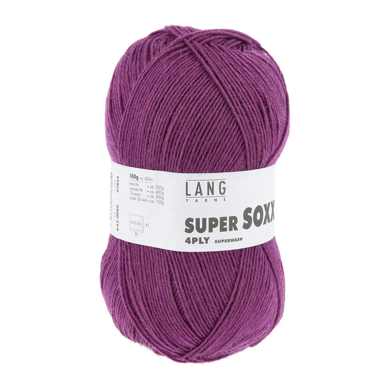 Lang Yarns Super Soxx 4-Fach 0080 Pflaume (4-fädig)