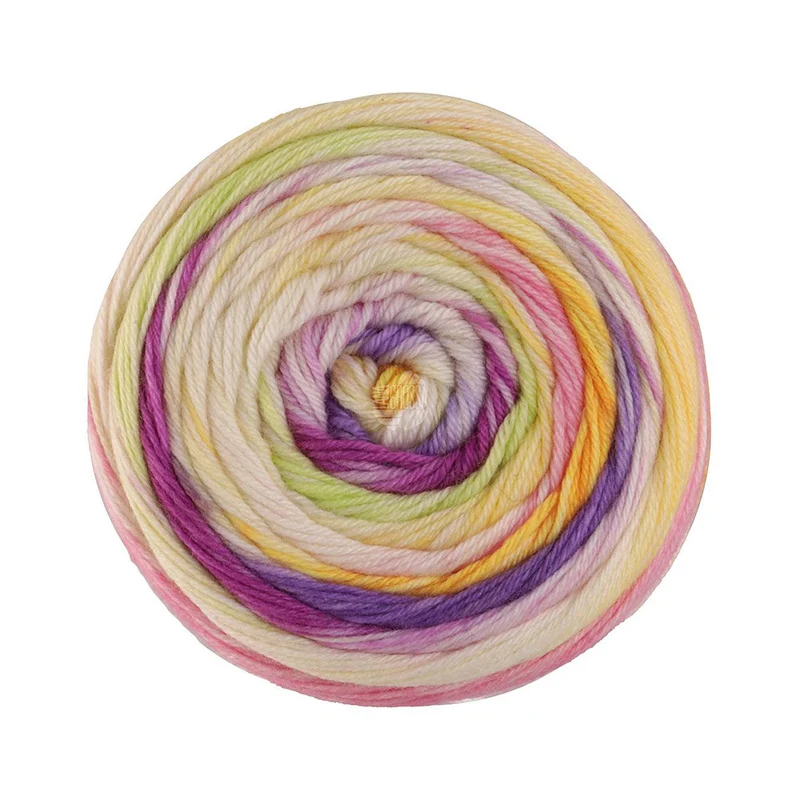 Lana Grossa Meilenweit 100 Dusk 6212 Blau/Rot-Lila/Creme/Limette/Gelb/Flieder/Rosa