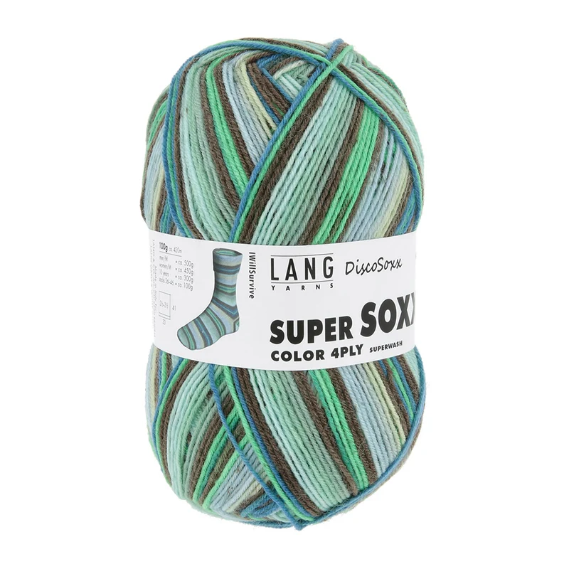 Lang Yarns Super Soxx Color 4-fach 0520 Grün/Blau 1145 I Will Survive