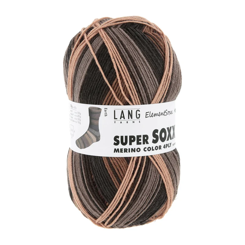 Lang Yarns Super Soxx Merino Color 4-fädig 0525 Braun 1146 Erde