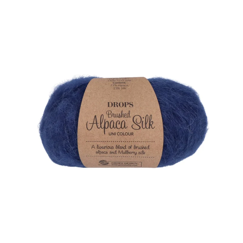 DROPS Brushed Alpaka Silk Uni Colour 039 Marineblau