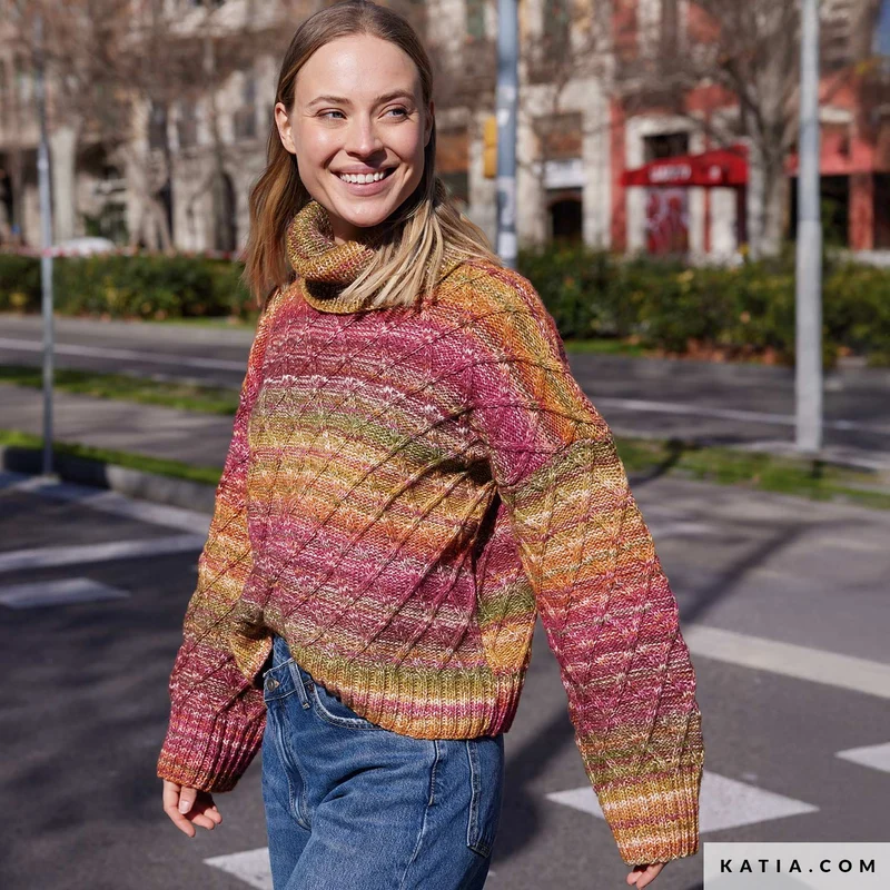 Katia Cotton-Merino Paradiso 301 Lila-Ocker-Grün