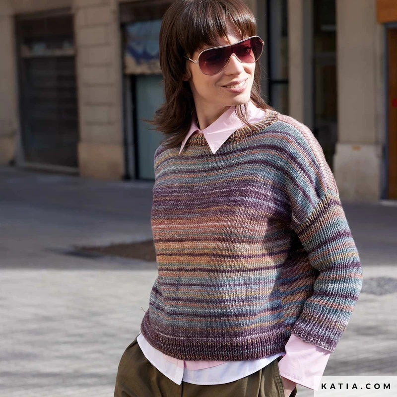 Katia Cotton-Merino Paradiso 301 Lila-Ocker-Grün