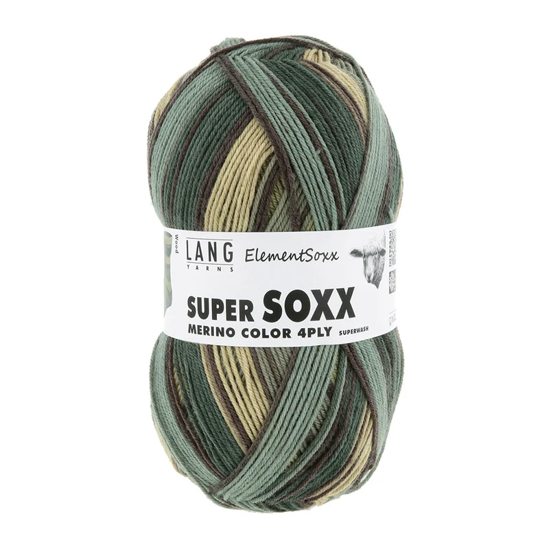 Lang Yarns Super Soxx Merino Color 4-fädig 0527 Grün 1146 Holz