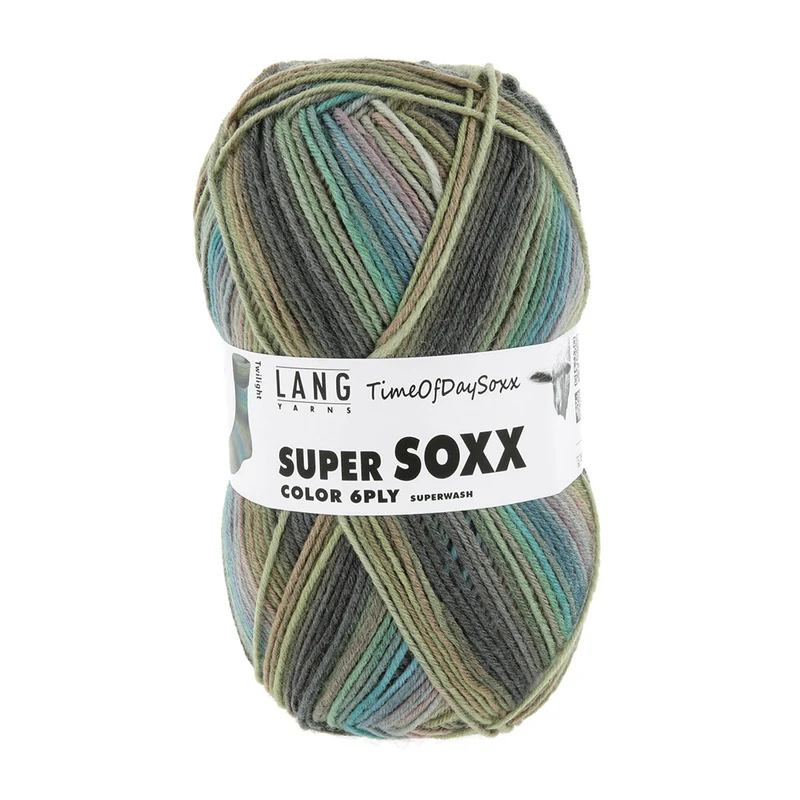 Lang Yarns Super Soxx Color 6-fach 0531 Grün/Blau/Braun 1147 Dämmerung