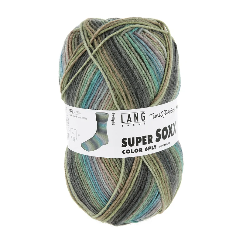 Lang Yarns Super Soxx Color 6-fach 0531 Grün/Blau/Braun 1147 Dämmerung