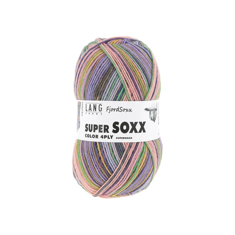 Lang Yarns Super Soxx Color 4-fach 0537 Rosa/Lila/Grün/Orange 1148 Saltfjord