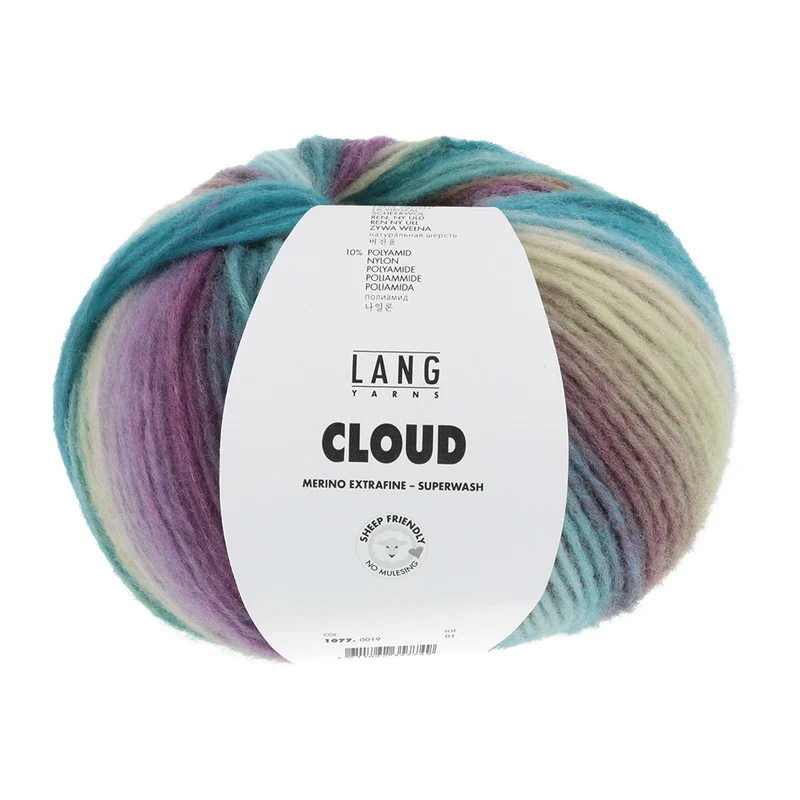 Lang Yarns Cloud 0019 Petrol/Türkis/Lila/Hellgrün