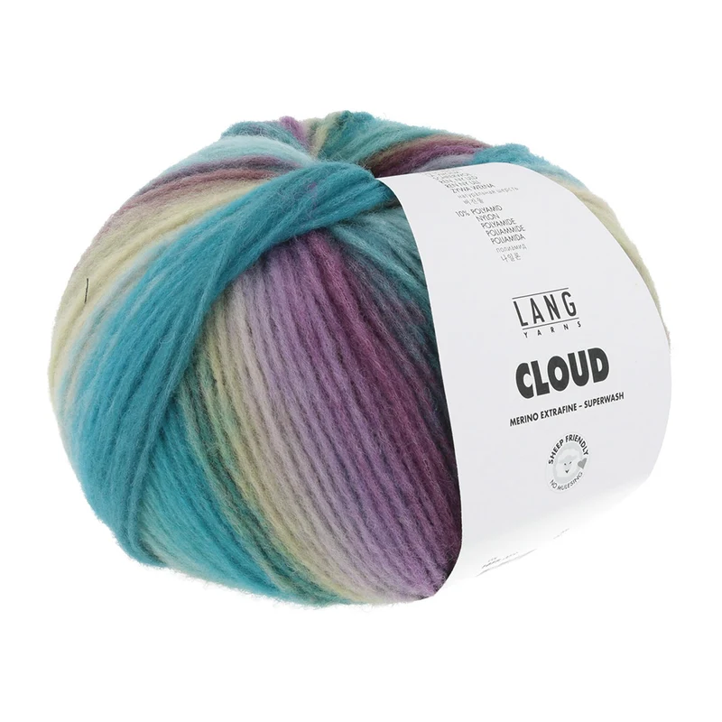Lang Yarns Cloud 0019 Petrol/Türkis/Lila/Hellgrün
