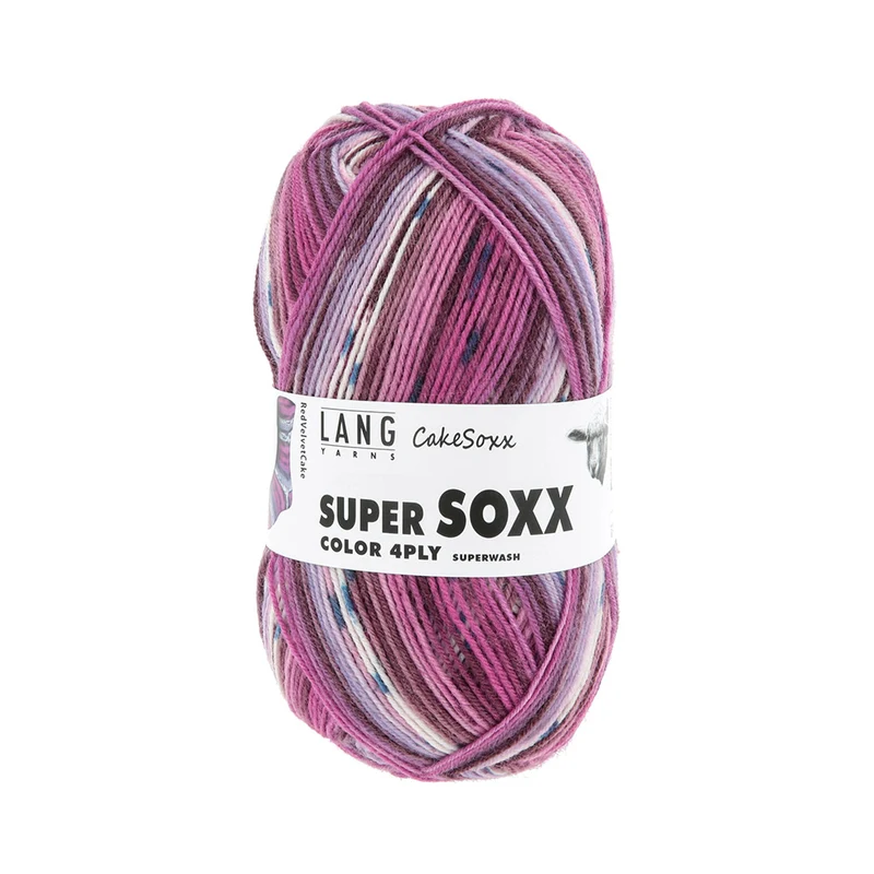 Lang Yarns Super Soxx Color 4-fach 0546 Fuchsia/Lila 1149 Red Velvet Cake