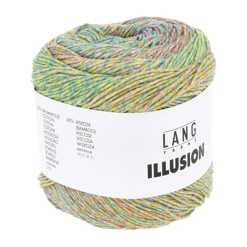 Lang Yarns Illusion 0004 Gelb/Rosa/Hellgrün/Aqua