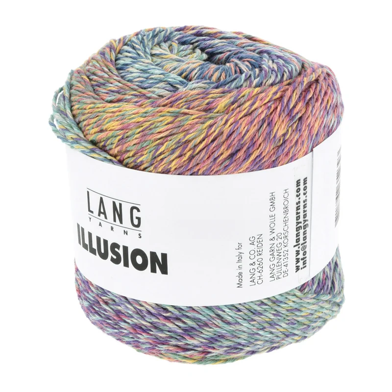 Lang Yarns Illusion 0002 Lila/Petrol/Gelb/Hellblau
