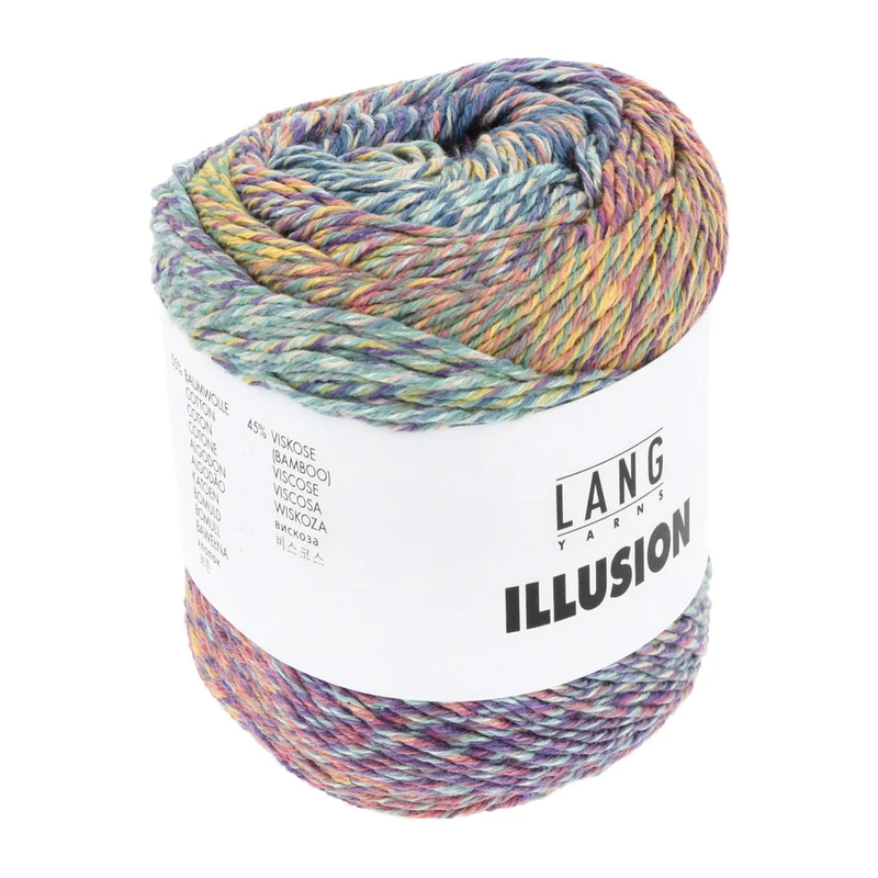 Lang Yarns Illusion 0002 Lila/Petrol/Gelb/Hellblau