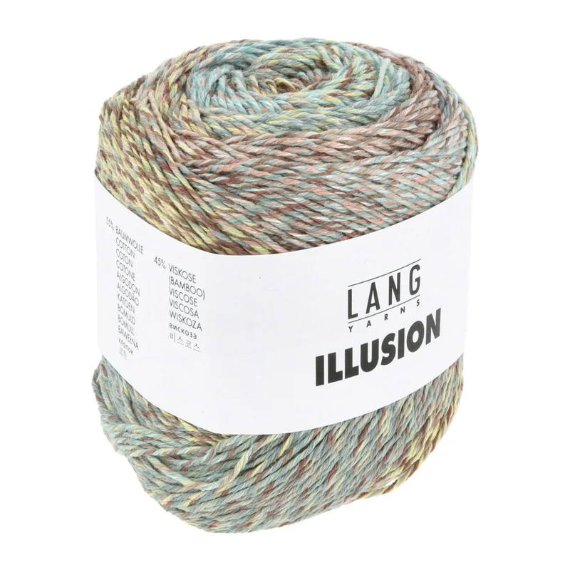 Lang Yarns Illusion 0005 Braun/Hellblau/Hellgelb
