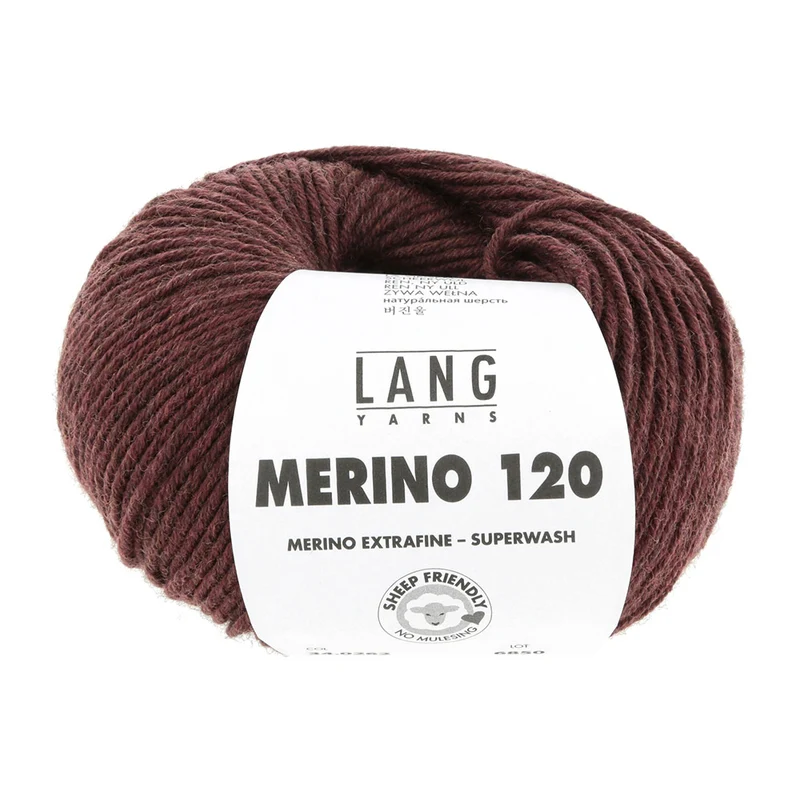 Lang Yarns Merino 120 0262 Burgund-Melange