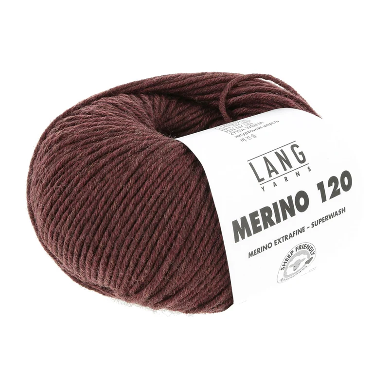 Lang Yarns Merino 120 0262 Burgund-Melange
