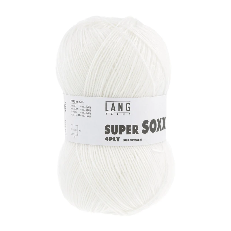 Lang Yarns Super Soxx 4-Fach 0001 Weiß (4-fädig)