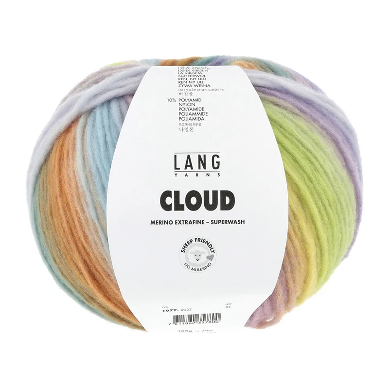Lang Yarns Cloud 0022 Lila/Orange/Gelb/Grün
