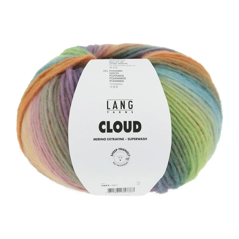 Lang Yarns Cloud 0021 Blau/Orange/Grün/Rosa