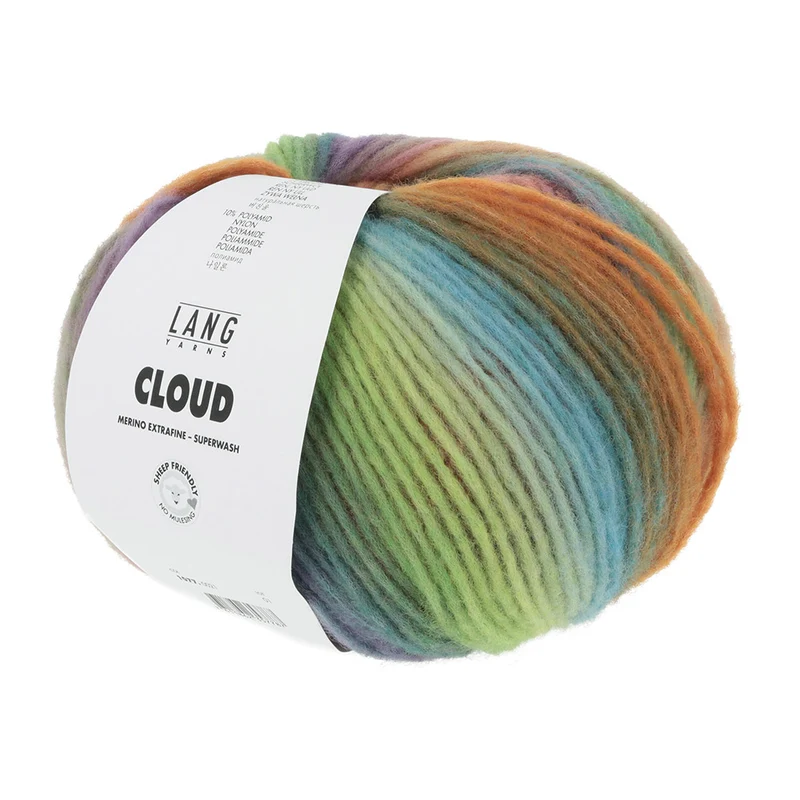 Lang Yarns Cloud 0021 Blau/Orange/Grün/Rosa