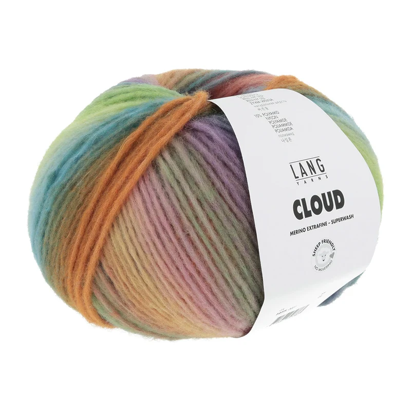 Lang Yarns Cloud 0021 Blau/Orange/Grün/Rosa