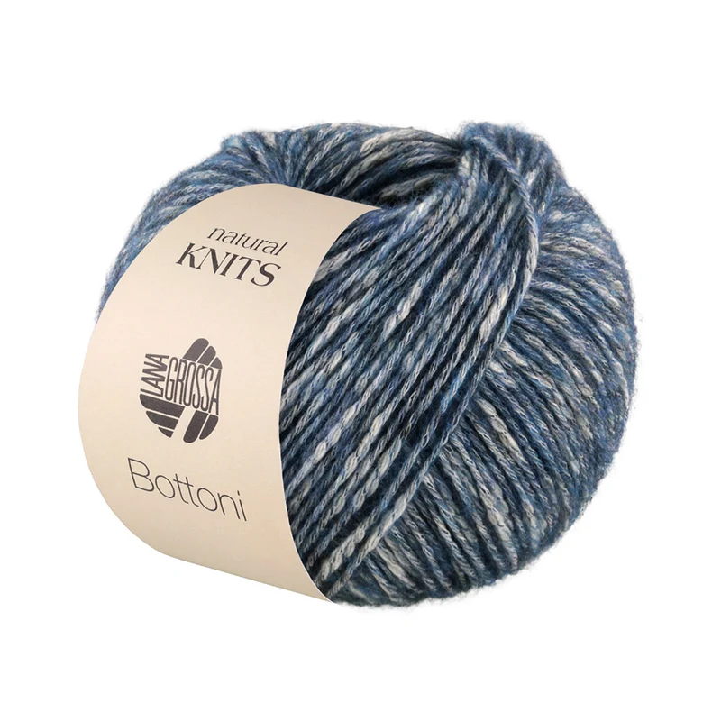 Lana Grossa Bottoni 008 Graublau/Creme