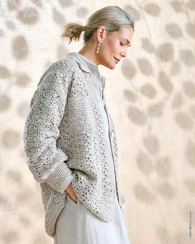 Lana Grossa Bottoni 008 Graublau/Creme