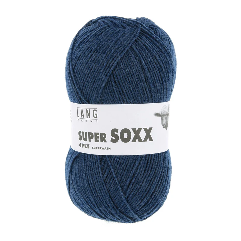 Lang Yarns Super Soxx 4-Fach 0010 Stahlblau (4-fädig)