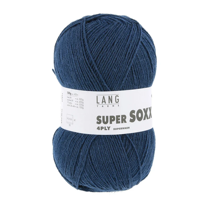 Lang Yarns Super Soxx 4-Fach 0010 Stahlblau (4-fädig)