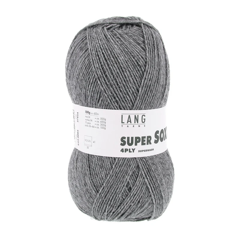 Lang Yarns Super Soxx 4-fach 0005 Dunkelgrau meliert (4-fädig)
