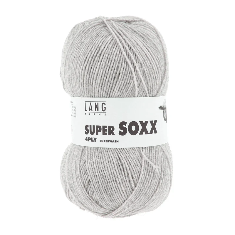 Lang Yarns Super Soxx 4-fach 0023 Hellgrau meliert (4-fädig)