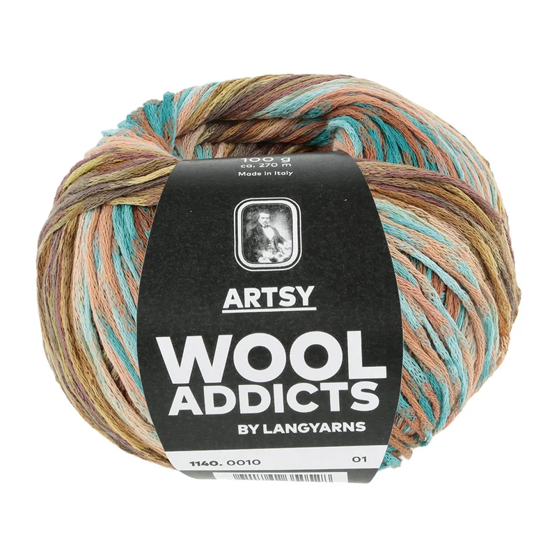 Lang Yarns Artsy 010 Braun/Blau/Ocker/Flieder