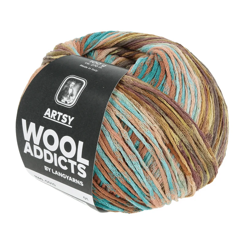 Lang Yarns Artsy 010 Braun/Blau/Ocker/Flieder