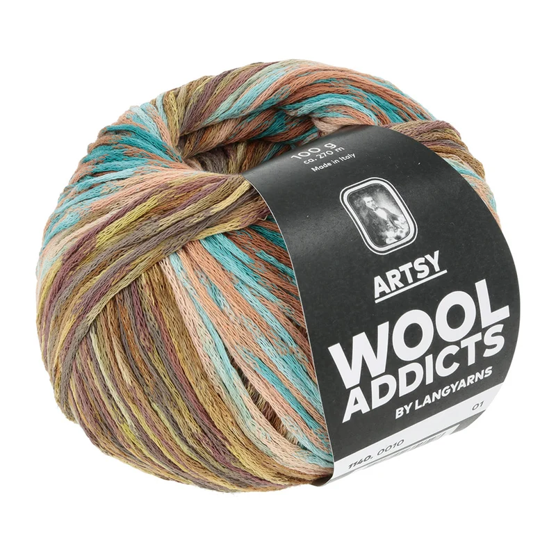 Lang Yarns Artsy 010 Braun/Blau/Ocker/Flieder