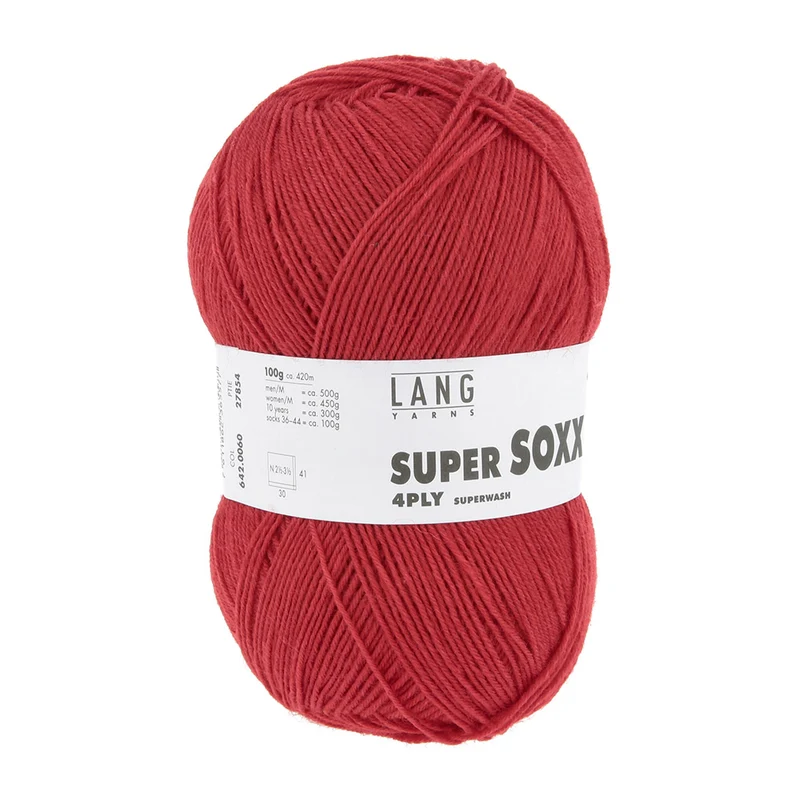 Lang Yarns Super Soxx 4-Fach 0060 Rot (4-fädig)