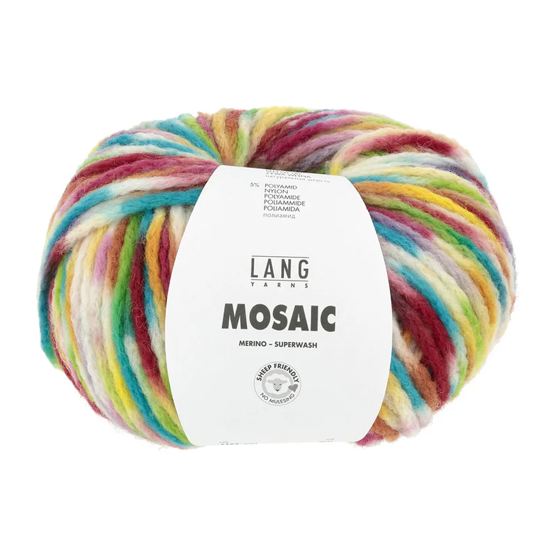 Lang Yarns Mosaic 0004 Rot/Türkis/Gelb/Grün