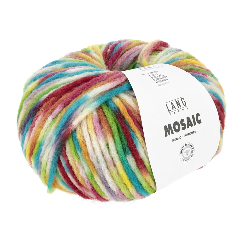 Lang Yarns Mosaic 0004 Rot/Türkis/Gelb/Grün