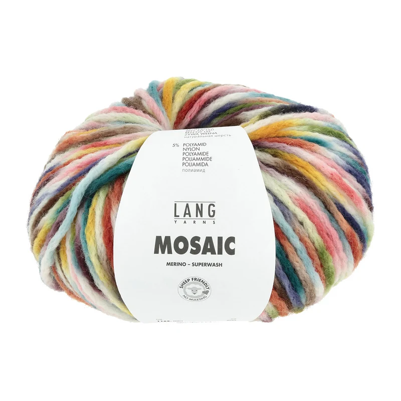 Lang Yarns Mosaic 0003 Petrol/Lila/Rosa/Braun