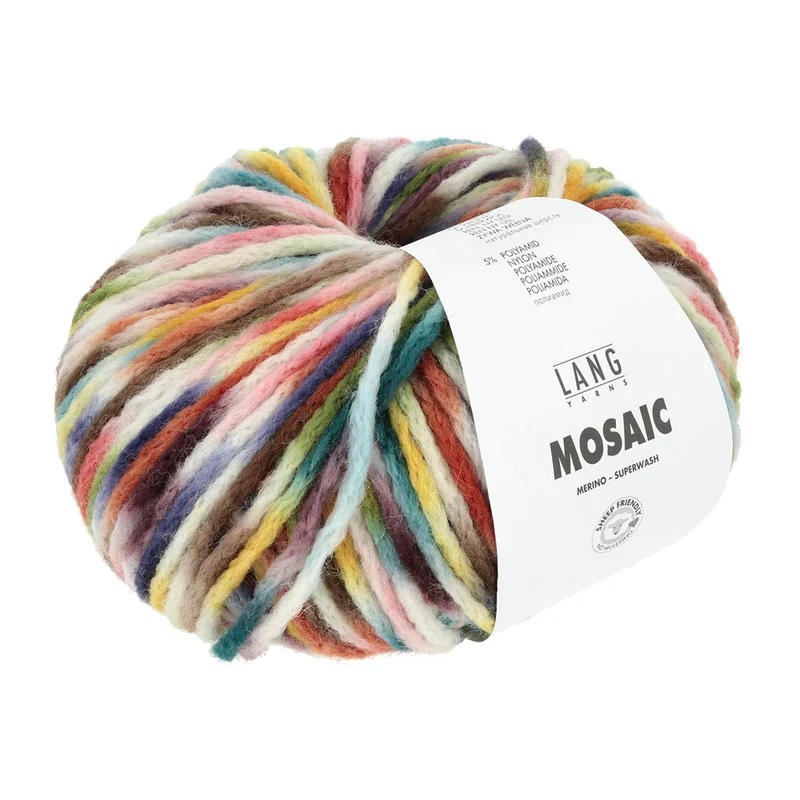 Lang Yarns Mosaic 0003 Petrol/Lila/Rosa/Braun