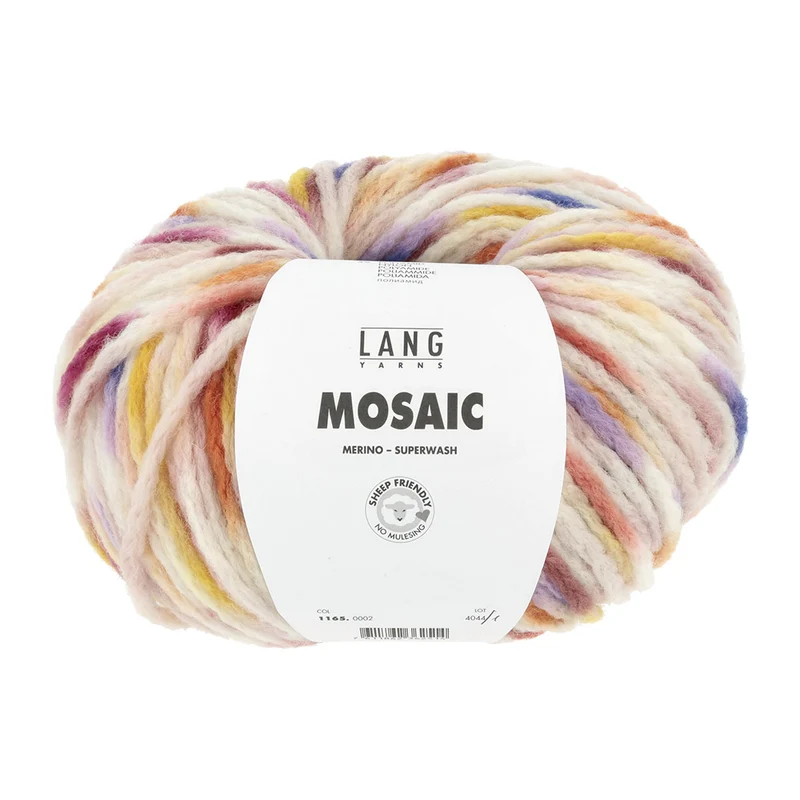 Lang Yarns Mosaic 0002 Burgund/Flieder/Rosa/Gelb