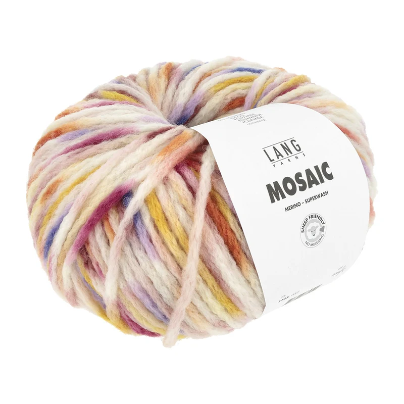 Lang Yarns Mosaic 0002 Burgund/Flieder/Rosa/Gelb