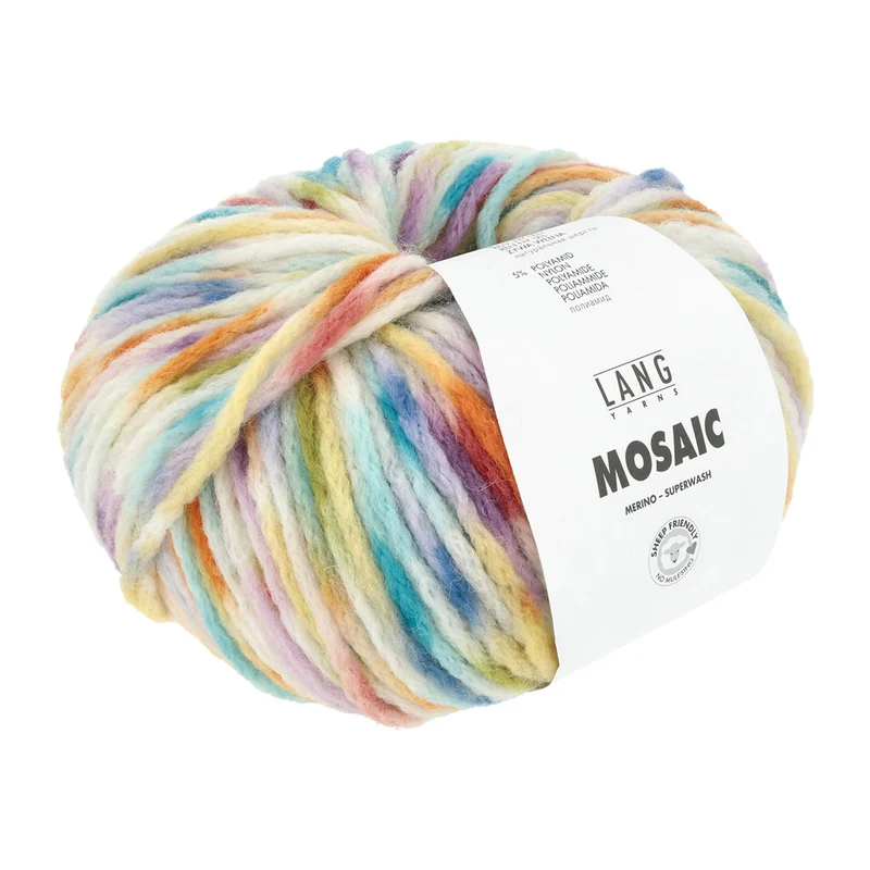 Lang Yarns Mosaic 0001 Türkis/Beere/Orange/Grün