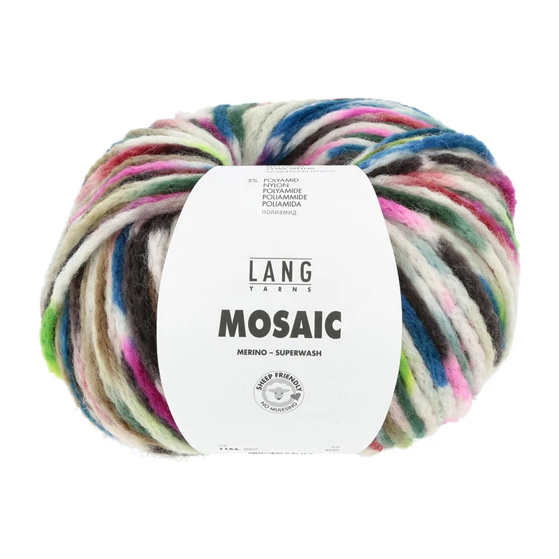 Lang Yarns Mosaic 0007 Blau/Grün/Rosa/Braun