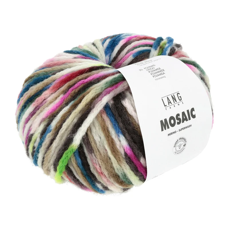 Lang Yarns Mosaic 0007 Blau/Grün/Rosa/Braun