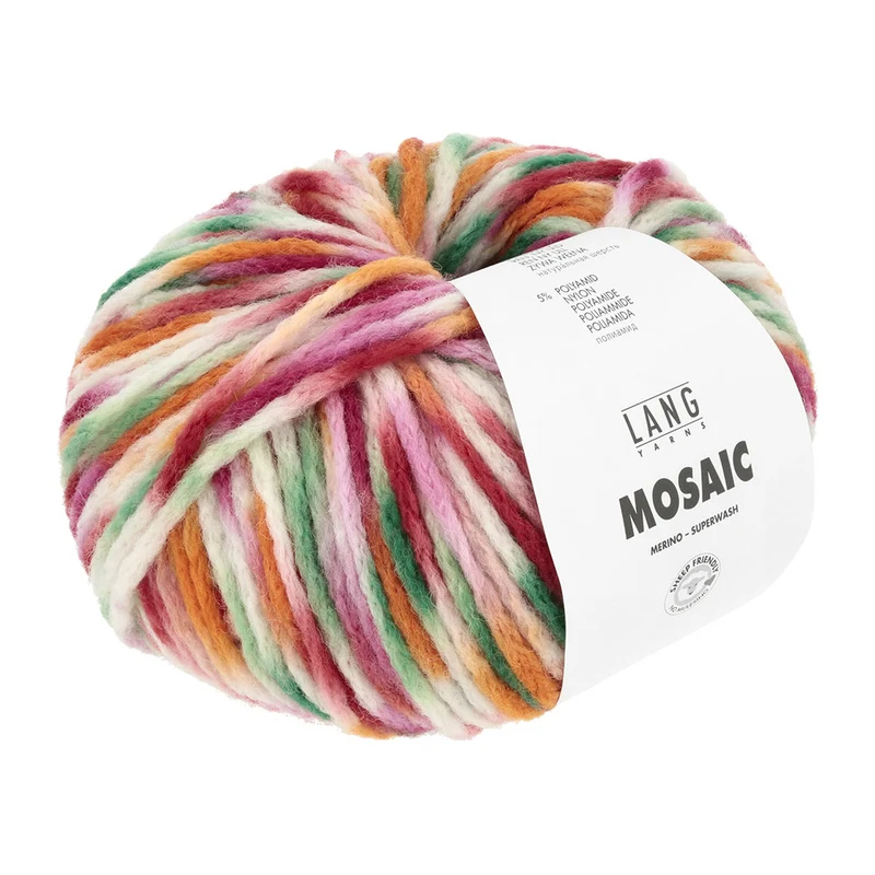 Lang Yarns Mosaic 0006 Rot/Rosa/Orange/Grün